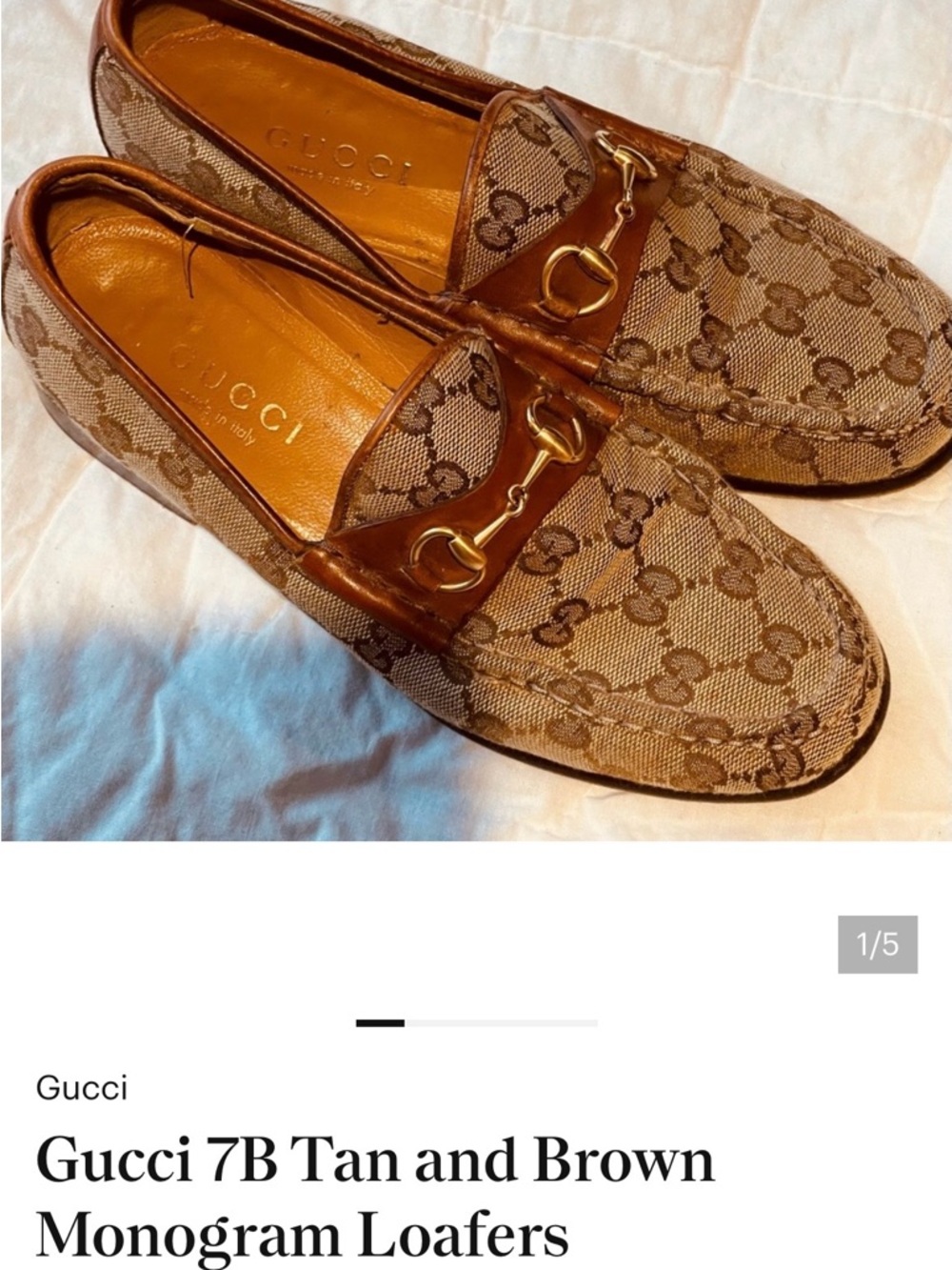 Looking to BUY: Gucci Brown & Tan Monogram Horsebit Loafers ***NOT FOR SALE***
